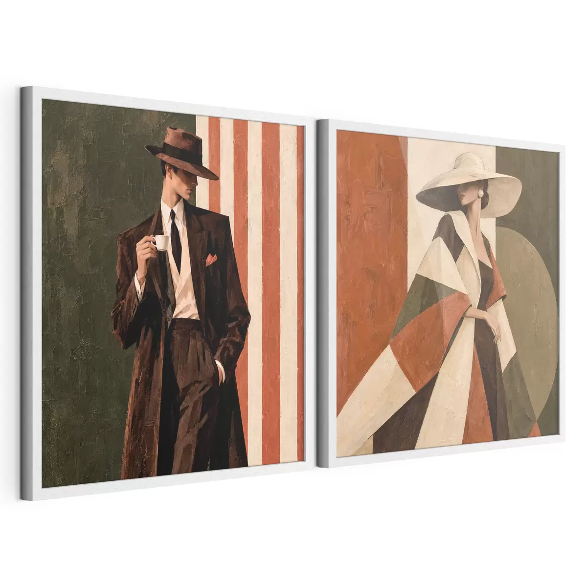 Poster Stilvolle Figuren in moderner Kleidung d31116