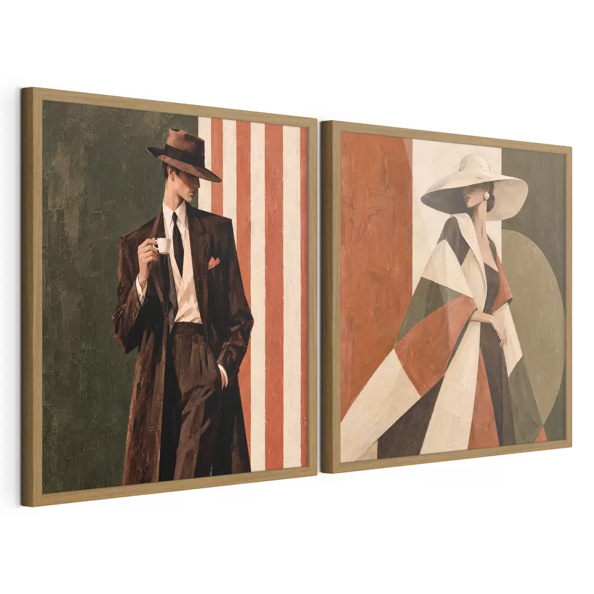 Poster Stilvolle Figuren in moderner Kleidung d31116