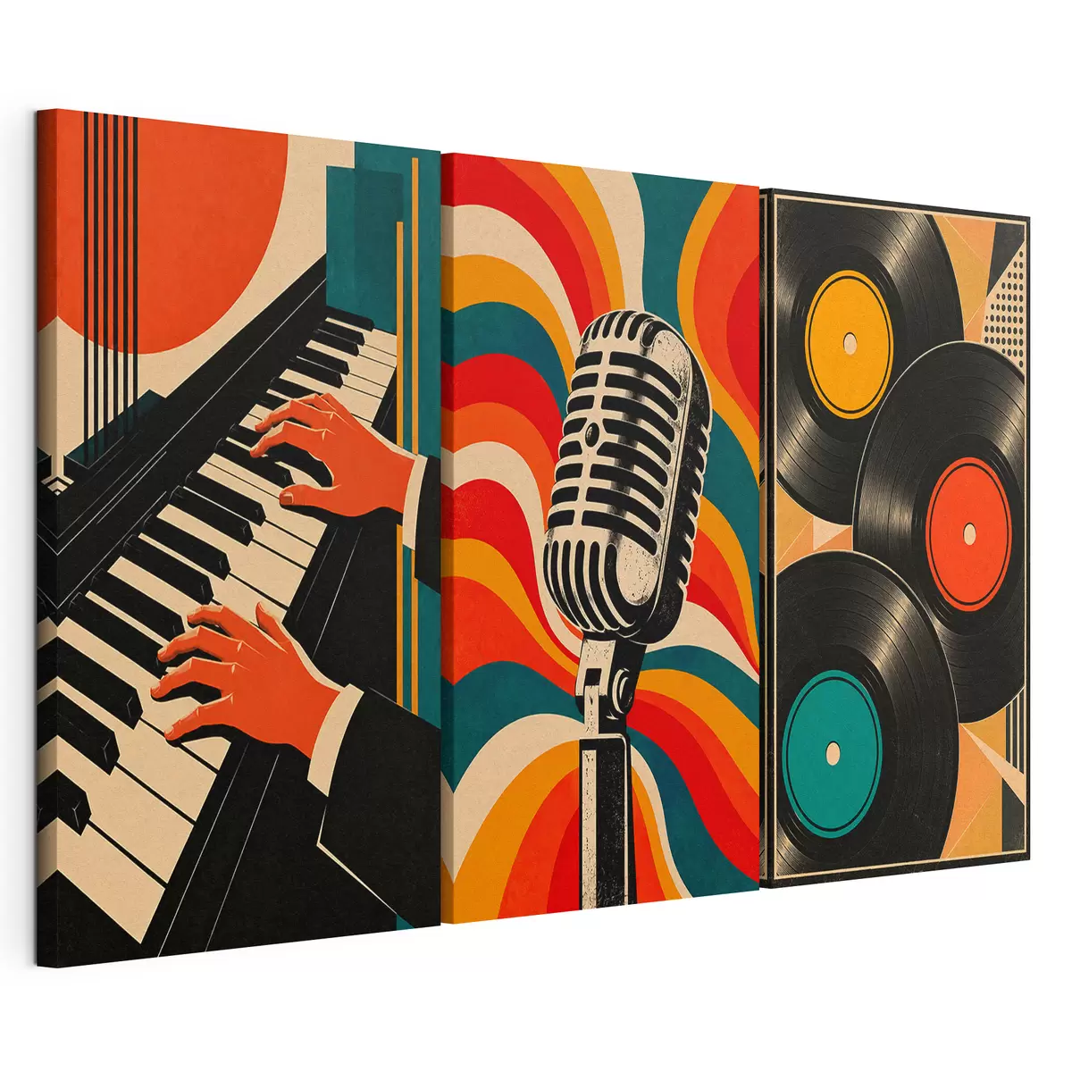 Fototapete Musikalische Elemente in leuchtenden Farben m31115