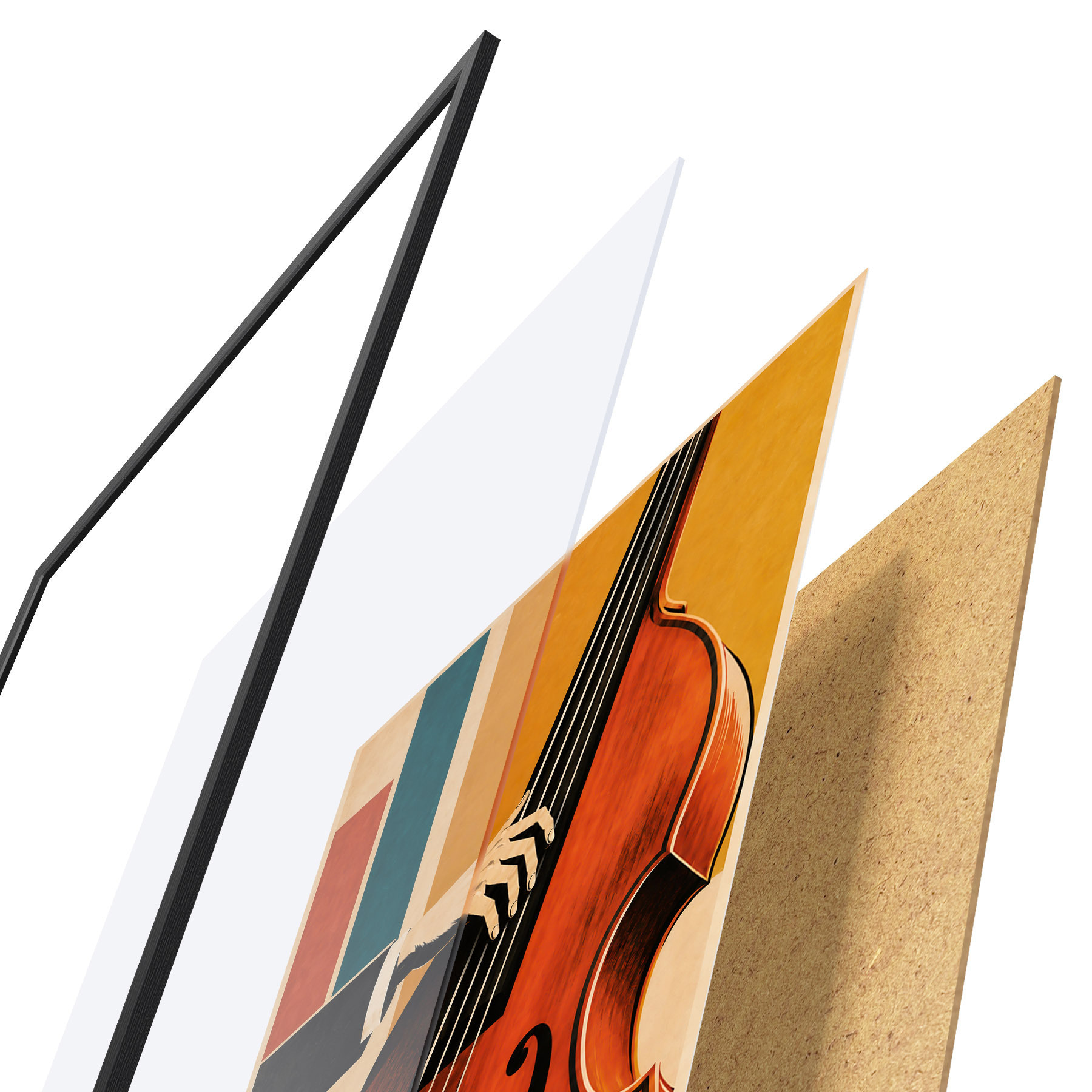 Poster Jazzmusiker in leuchtenden Farben d31114