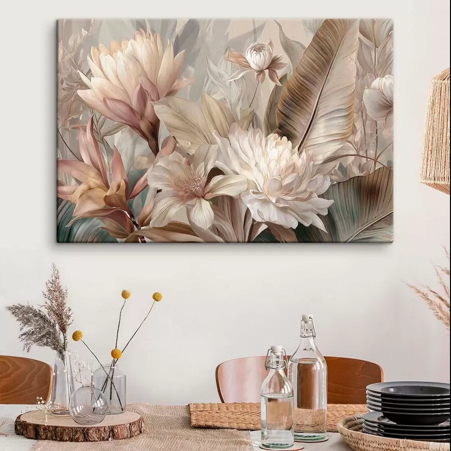 Fototapete Exotischer Blumenstrauß in Pastelltönen s51095