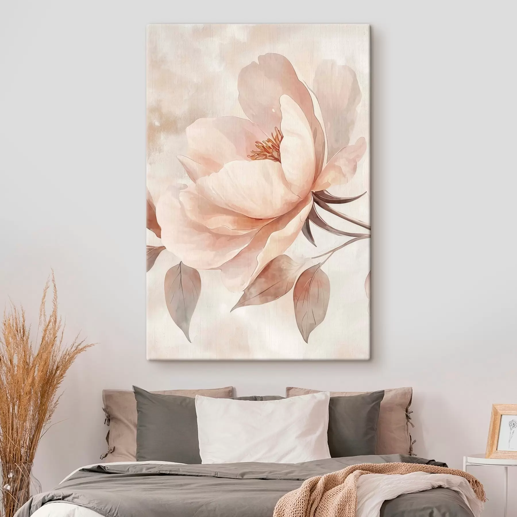 Fototapete Rosa-beige Blume in Aquarelltechnik s51098