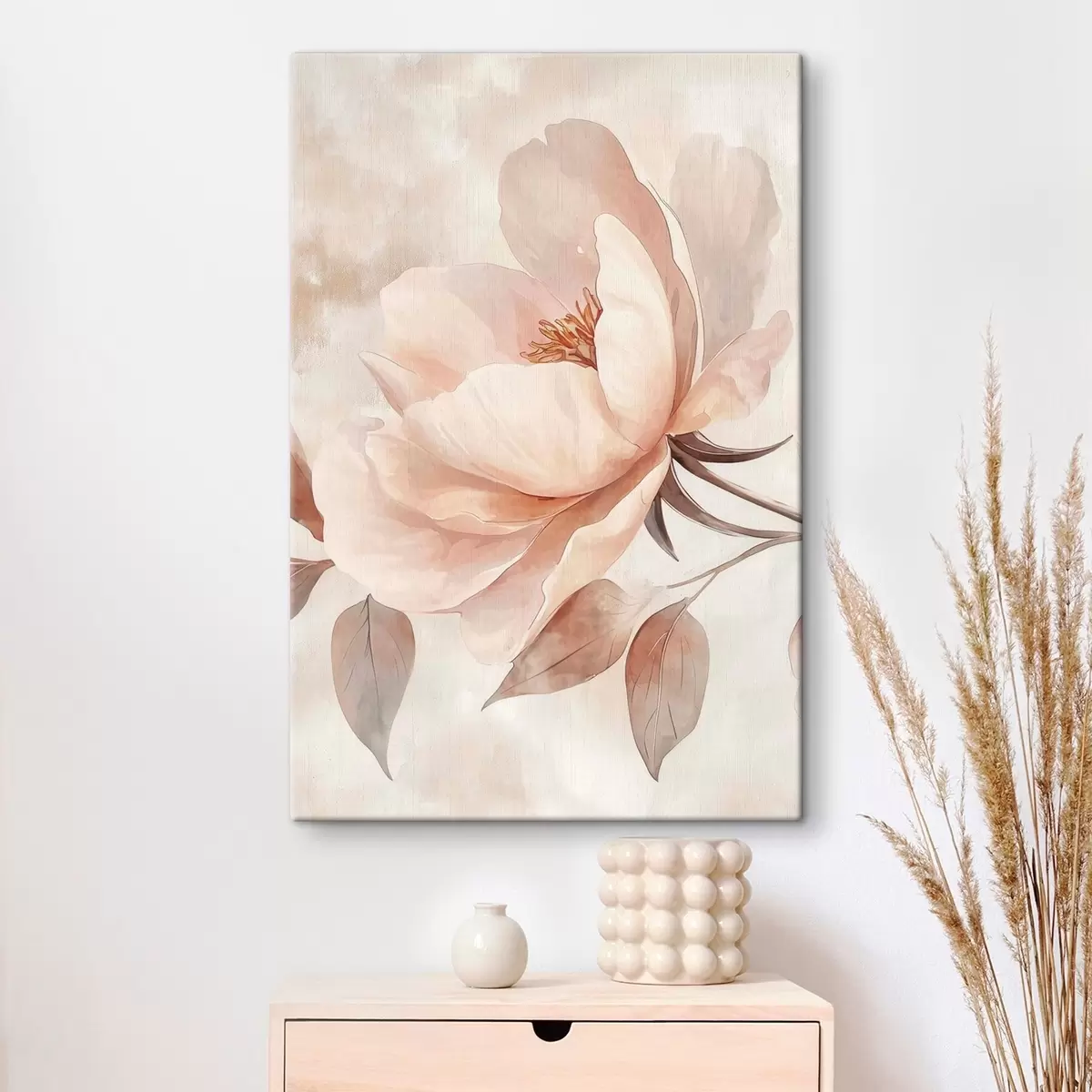 Fototapete Rosa-beige Blume in Aquarelltechnik s51098