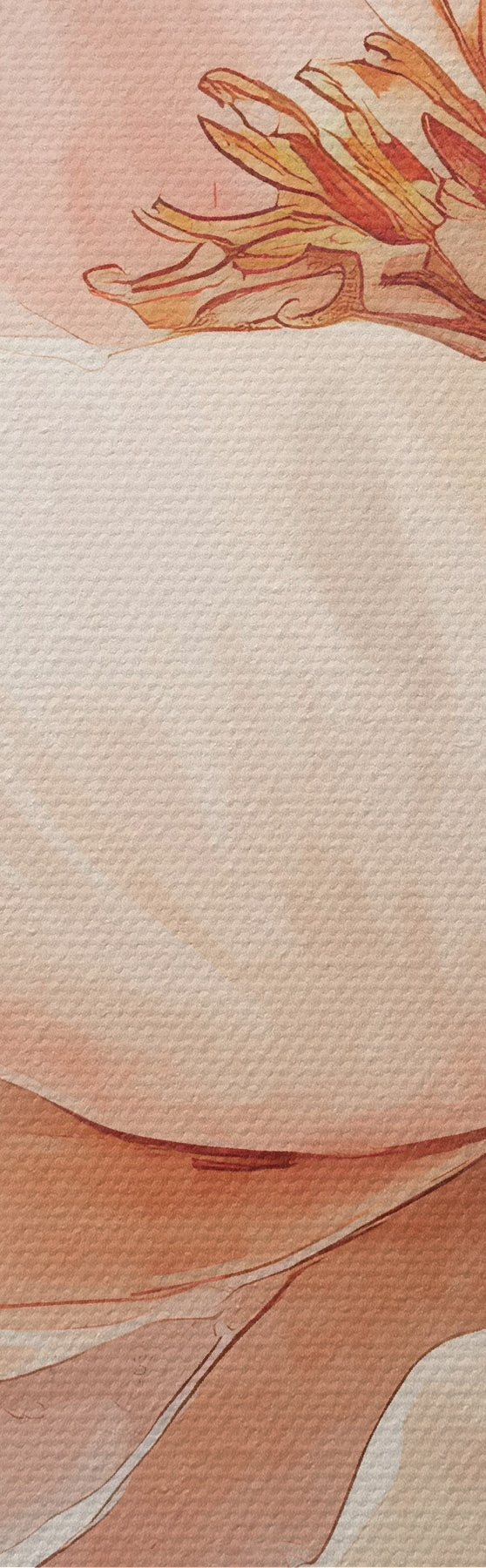 Fototapete Rosa-beige Blume in Aquarelltechnik s51098