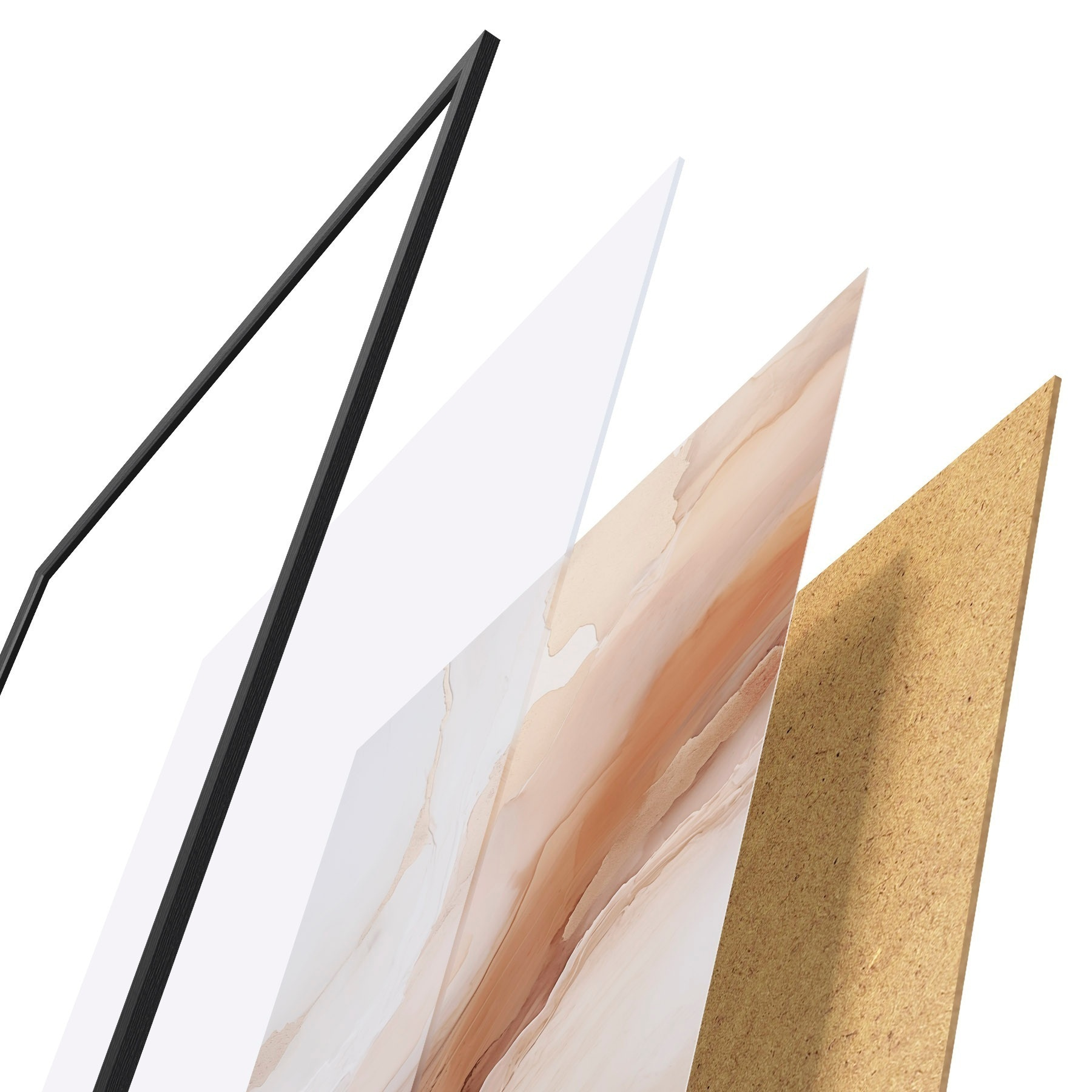 Poster Beigefarbene Perlmutt-Schichten mit feiner Struktur f51084
