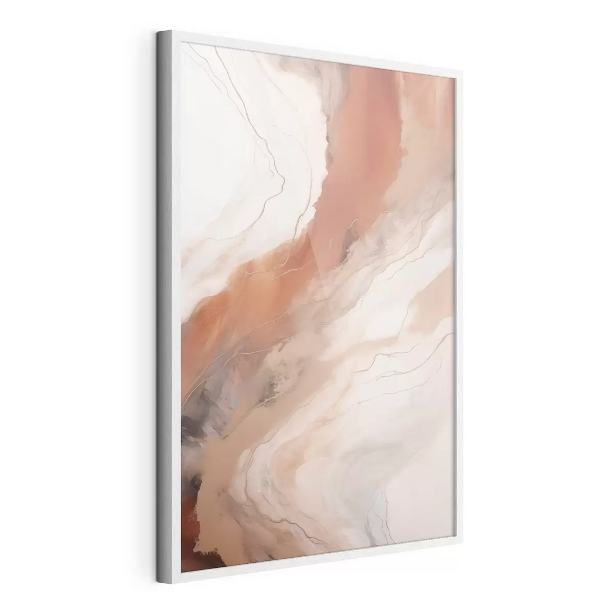 Poster Warme Terrakotta-Wellen in der Fluid-Art f51085