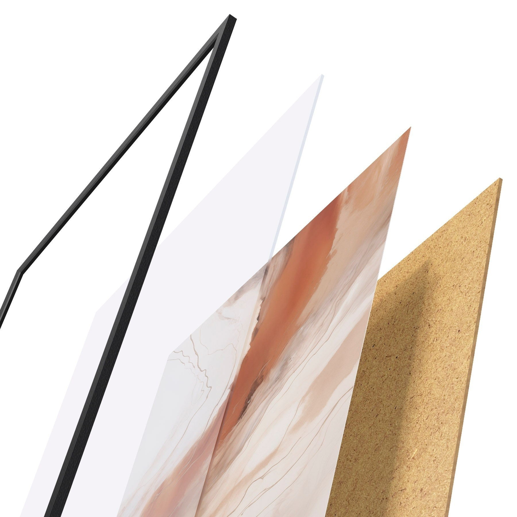 Poster Warme Terrakotta-Wellen in der Fluid-Art f51085