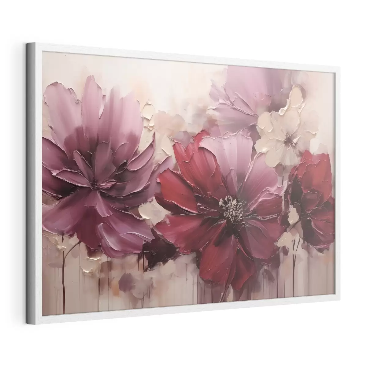 Poster Sattes Burgunderrot und pudrige Dahlien f51086