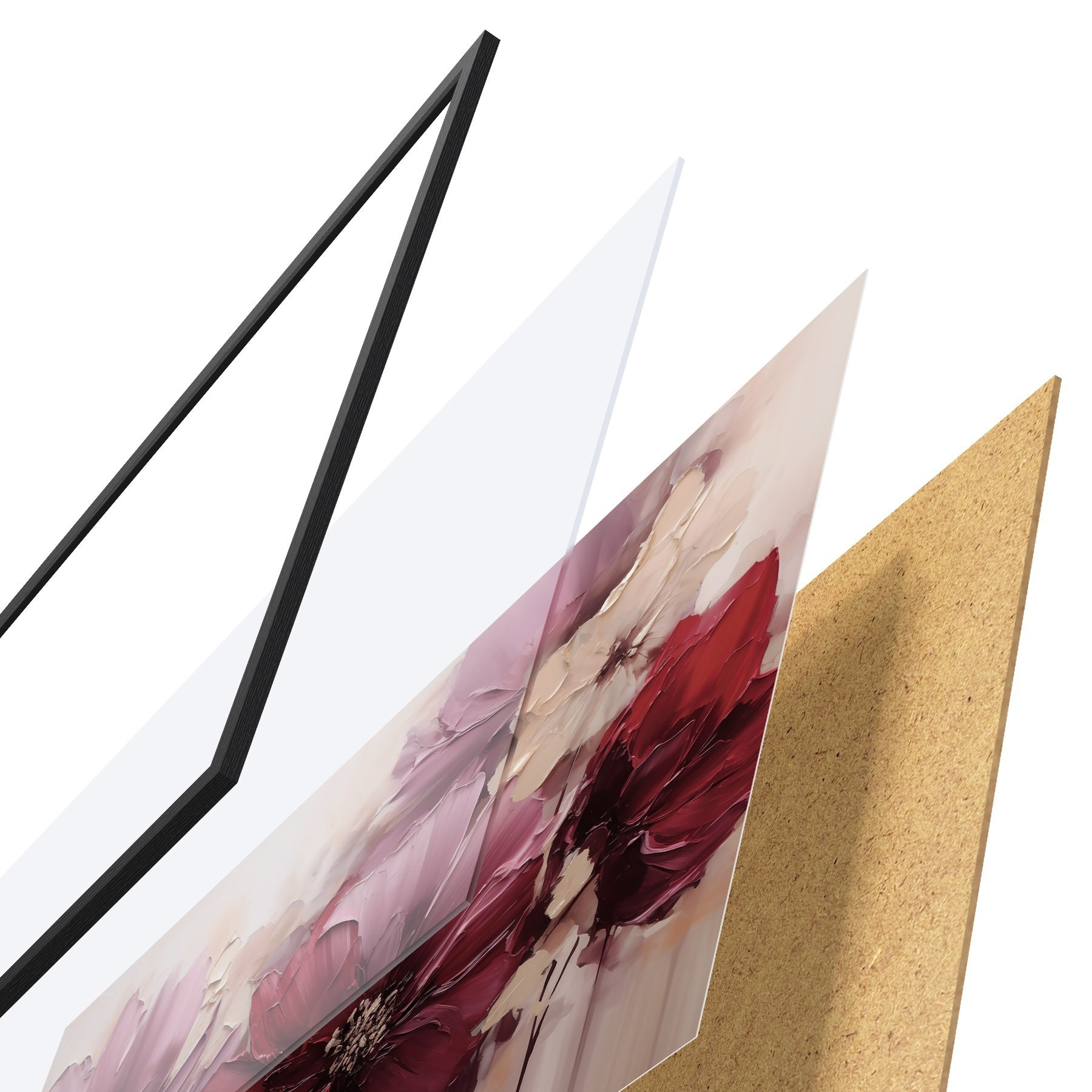 Poster Sattes Burgunderrot und pudrige Dahlien f51086