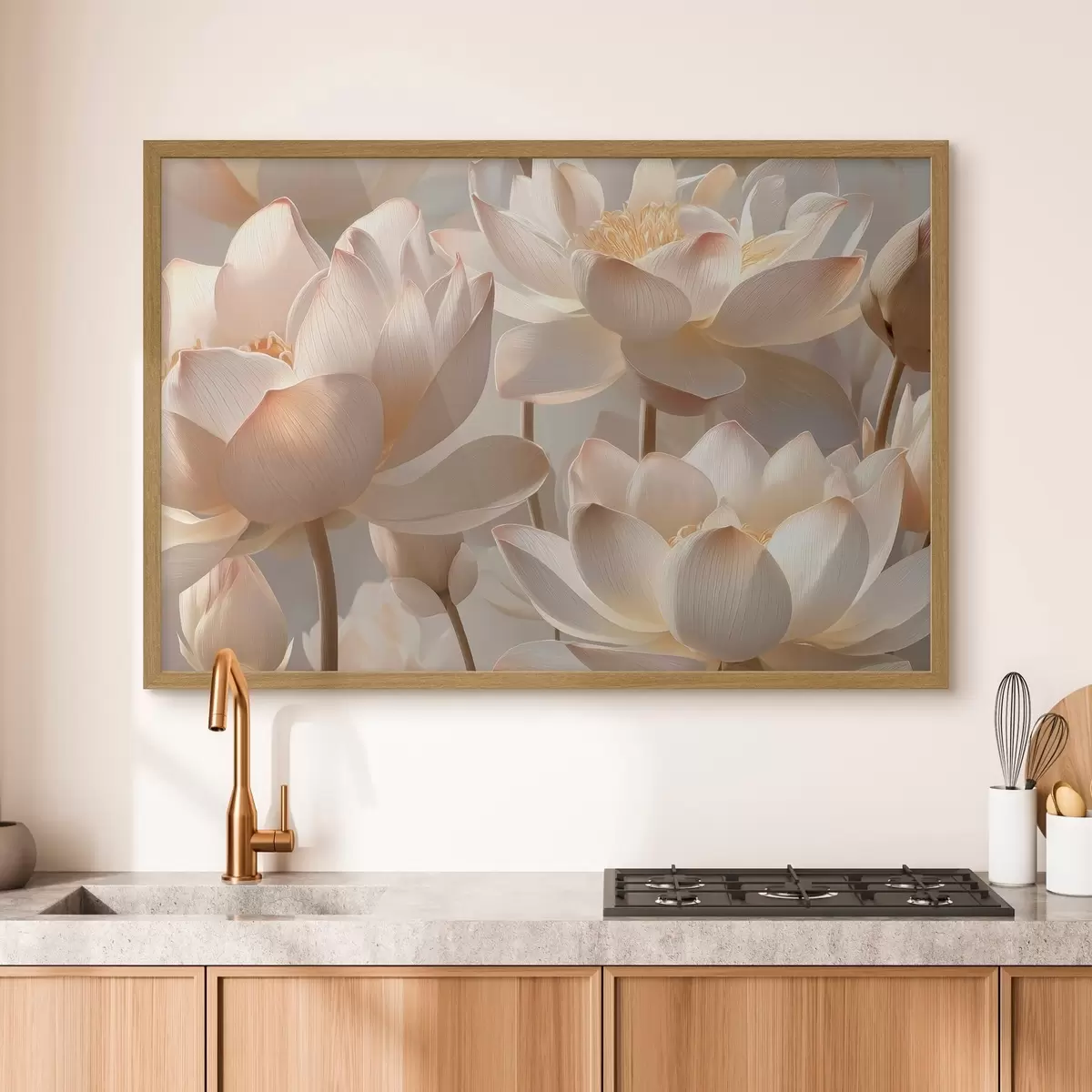 Poster Zarte Seerosen und Lotusblumen f51092