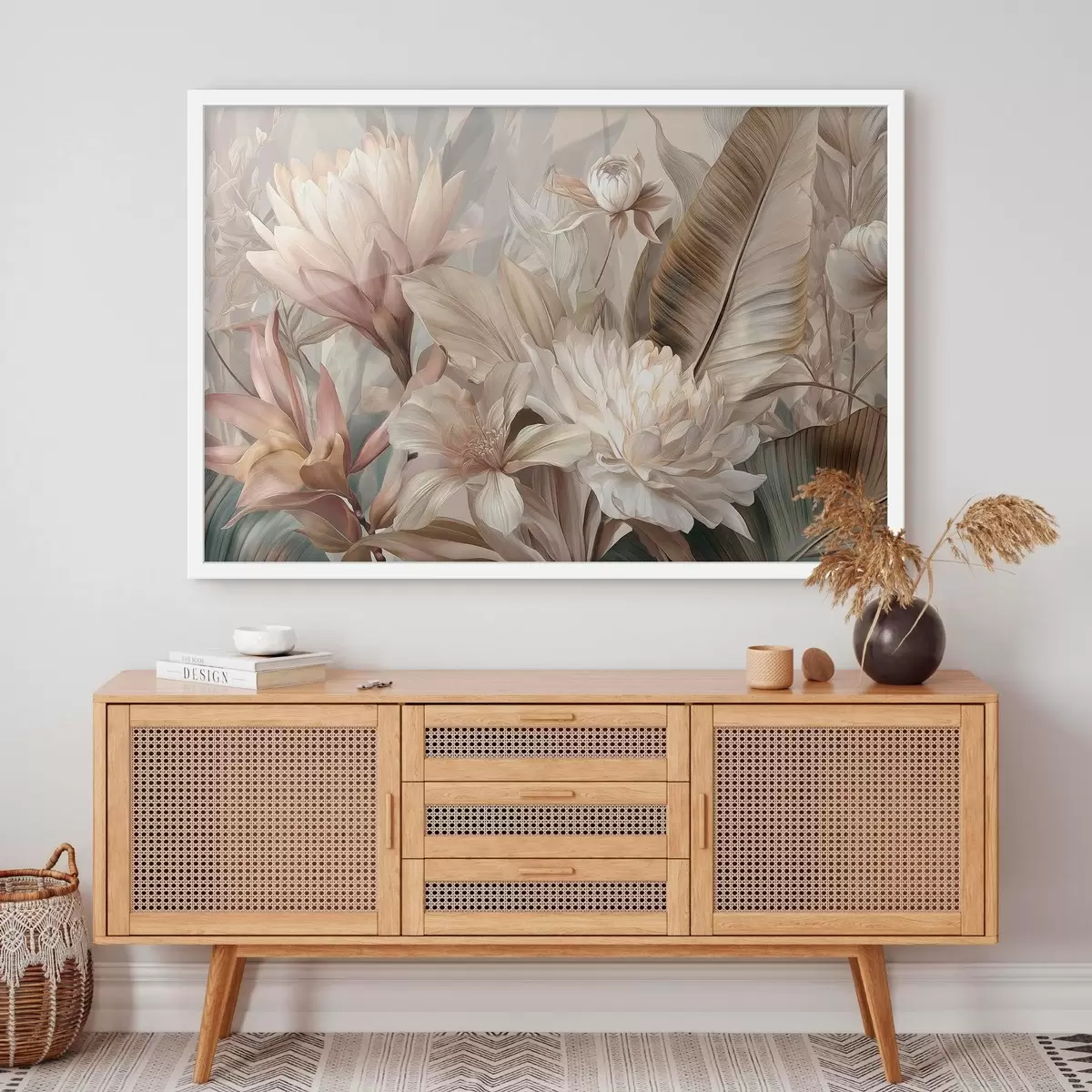 Poster Exotischer Blumenstrauß in Pastelltönen f51095