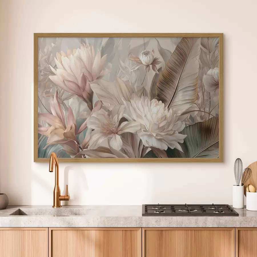 Fototapete Exotischer Blumenstrauß in Pastelltönen f51095