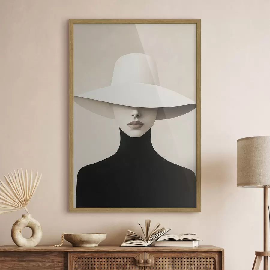 Fototapete Frau mit weißem Hut f51146