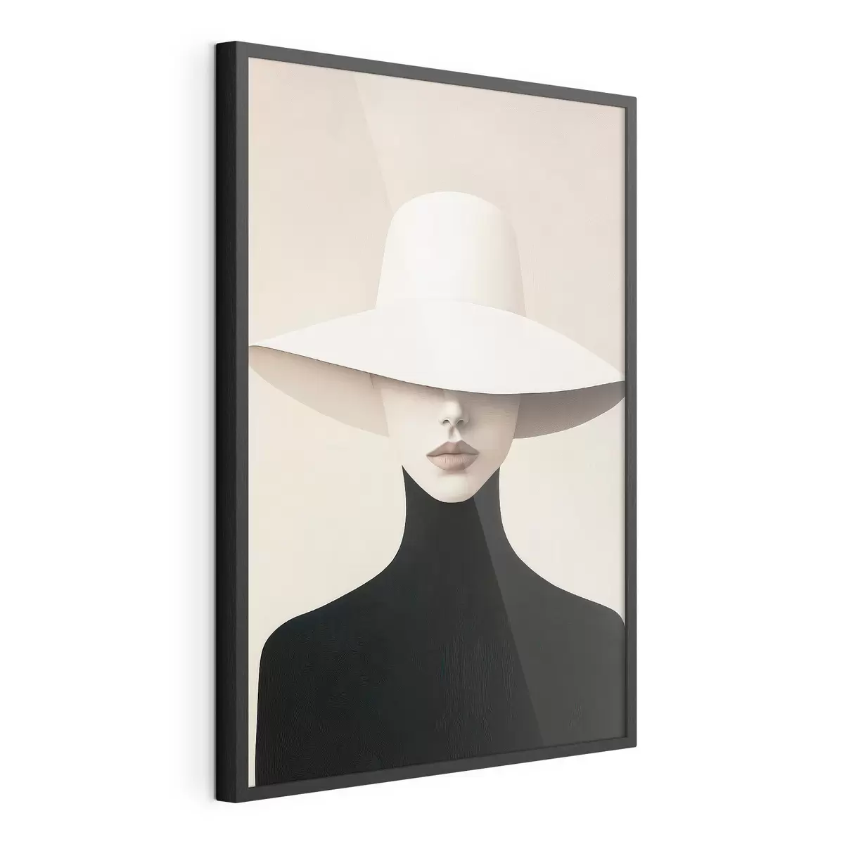 Poster Frau mit weißem Hut f51146