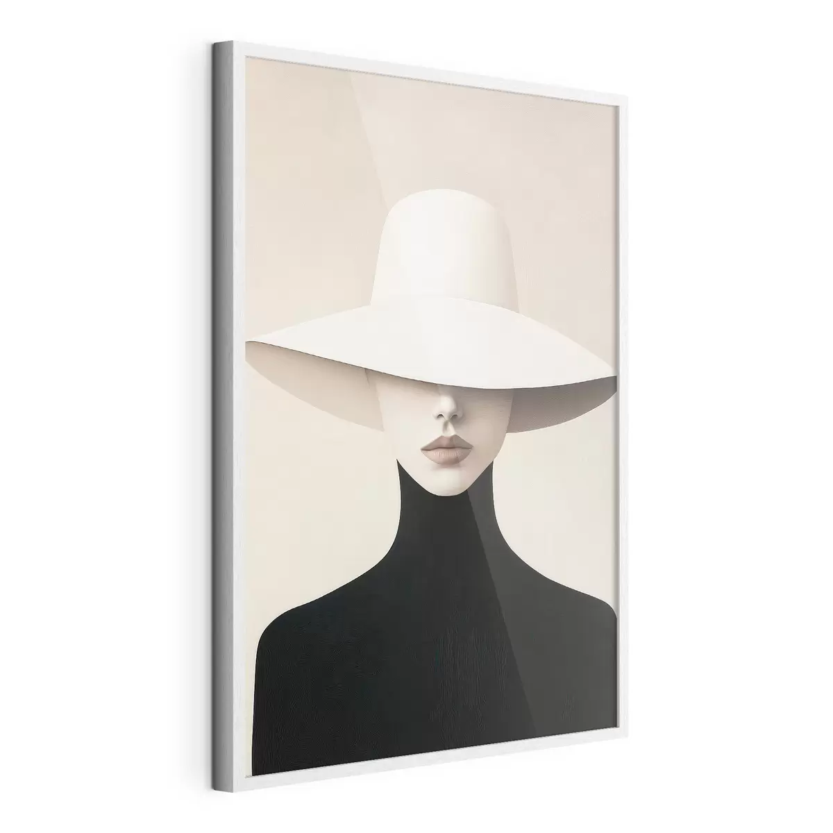 Poster Frau mit weißem Hut f51146