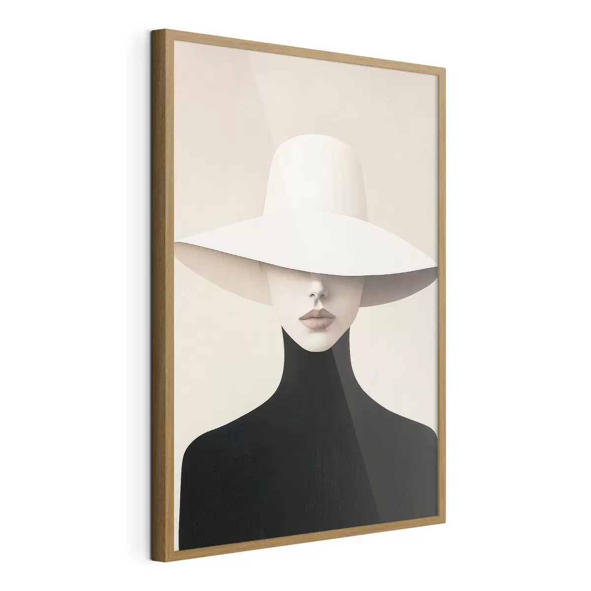 Poster Frau mit weißem Hut f51146