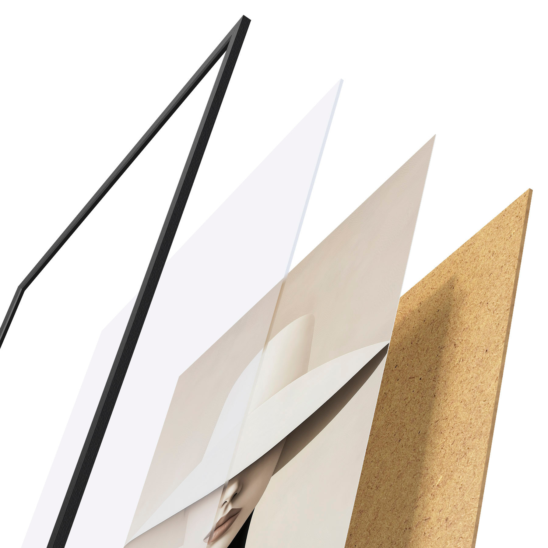 Poster Frau mit weißem Hut f51146