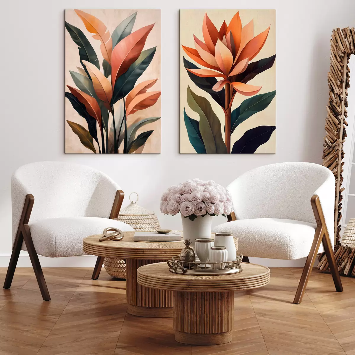 Fototapete Abstrakte Blumen und Blätter m31105