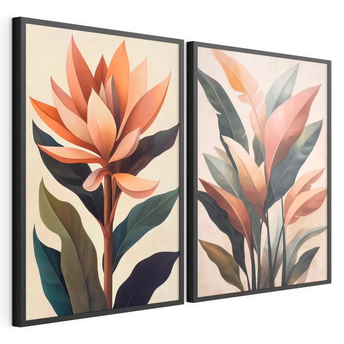 Poster Abstrakte Blumen und Blätter d31105