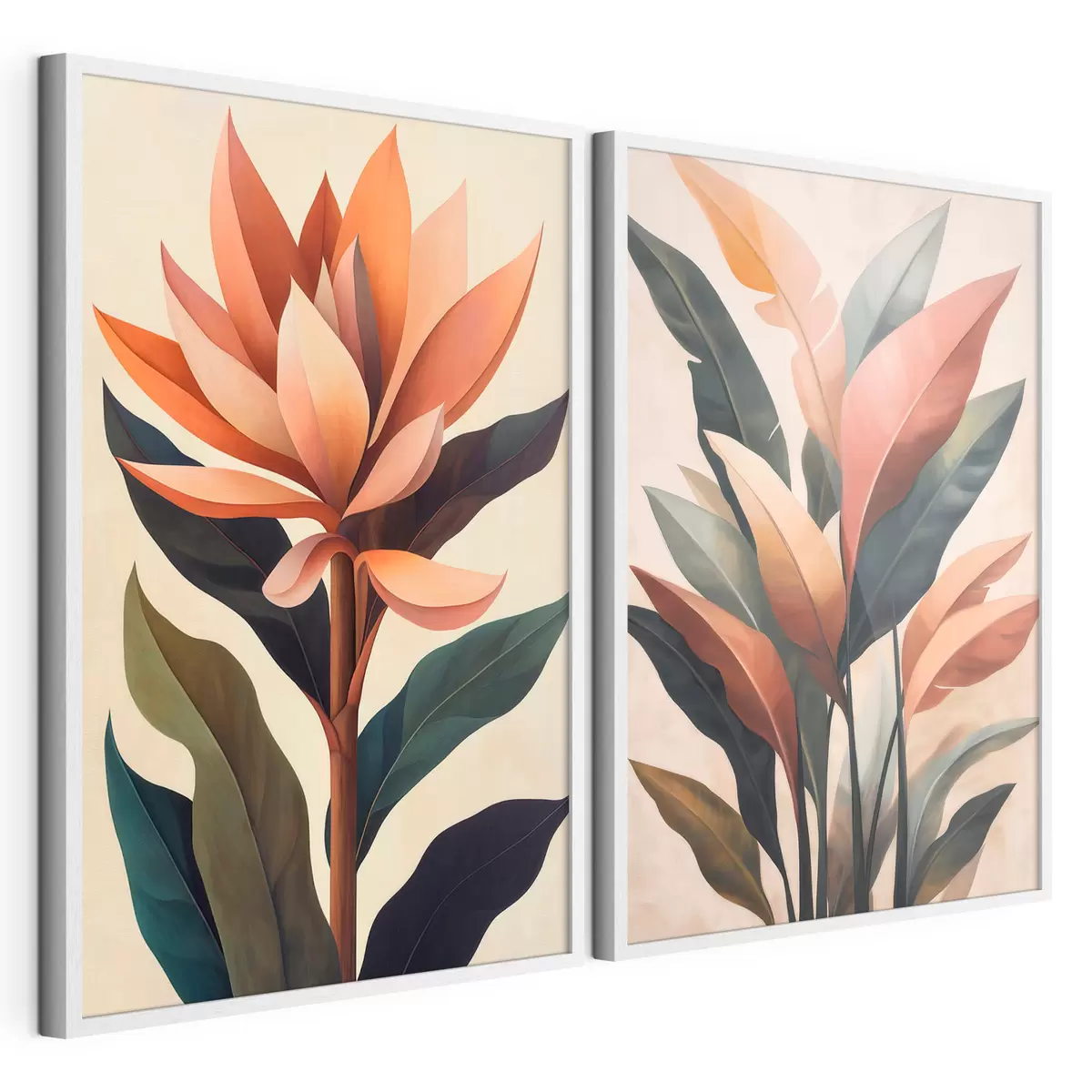 Poster Abstrakte Blumen und Blätter d31105