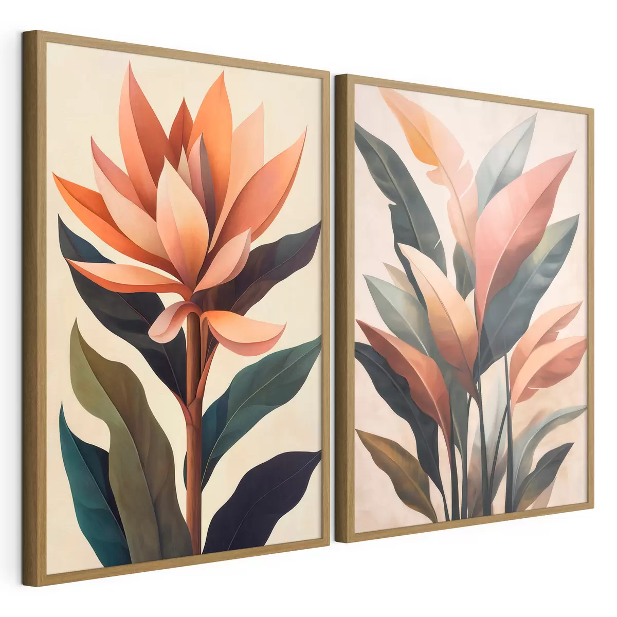 Poster Abstrakte Blumen und Blätter d31105