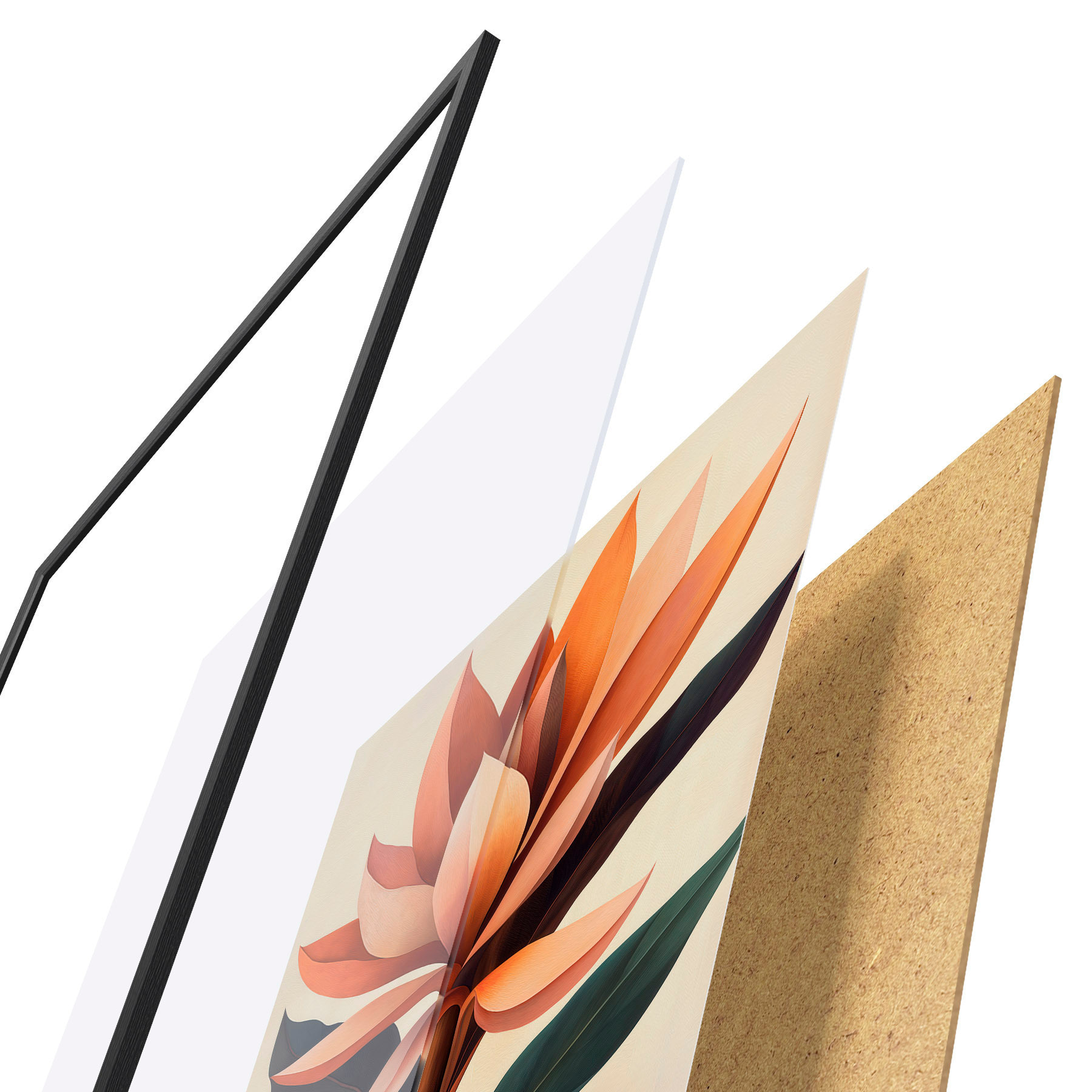 Poster Abstrakte Blumen und Blätter d31105