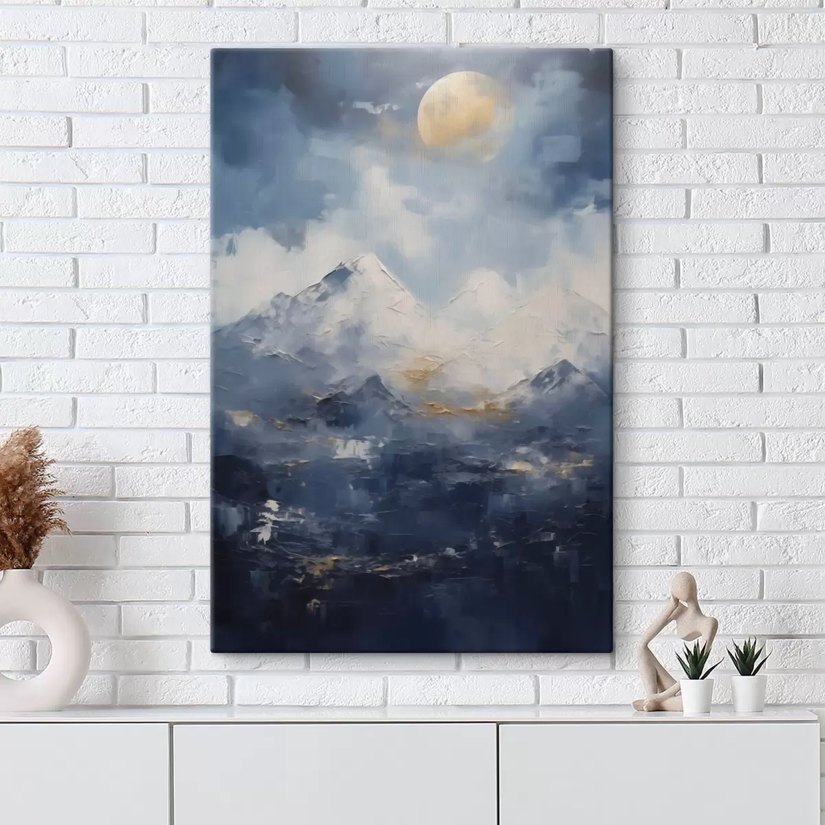 Fototapete Nächtliche Berglandschaft, Nachbildung eines Gemäldes s51165
