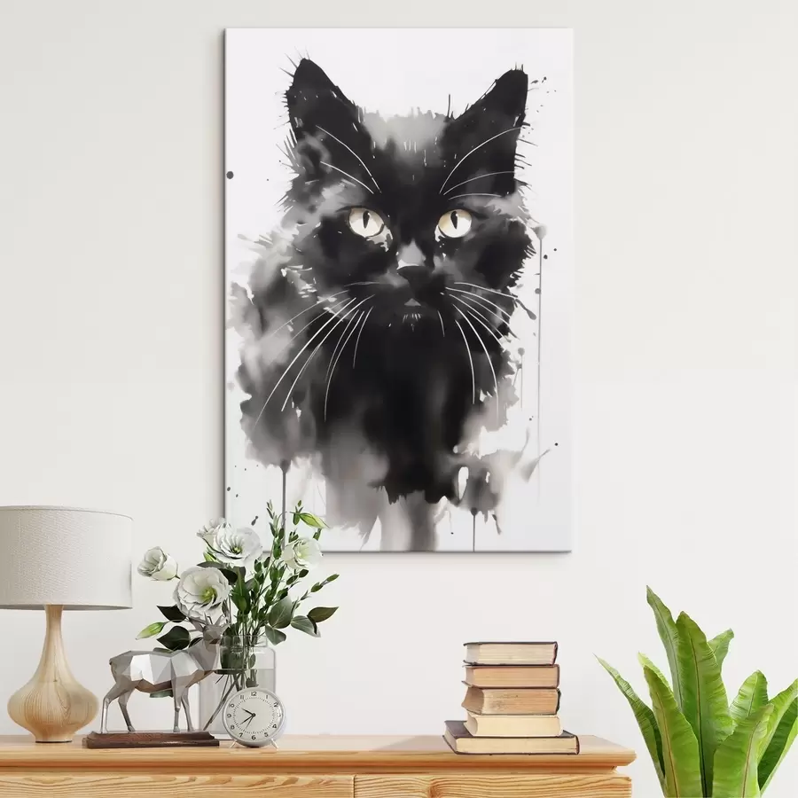 Fototapete Porträt einer Katze, Nachbildung eines Gemäldes s51169