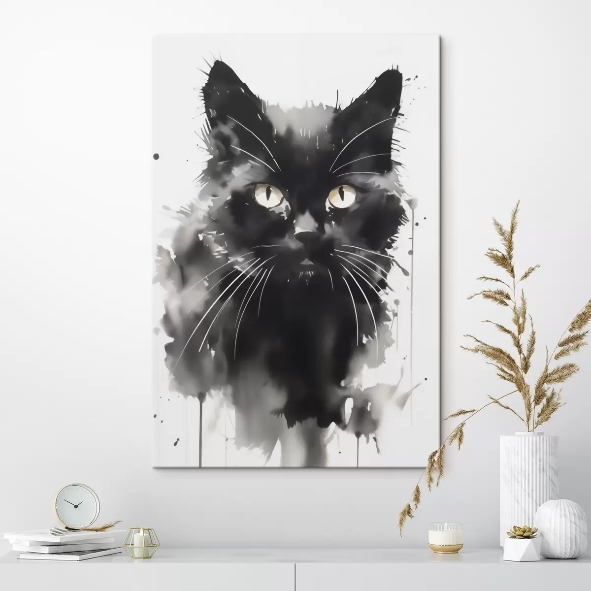 Fototapete Porträt einer Katze, Nachbildung eines Gemäldes s51169