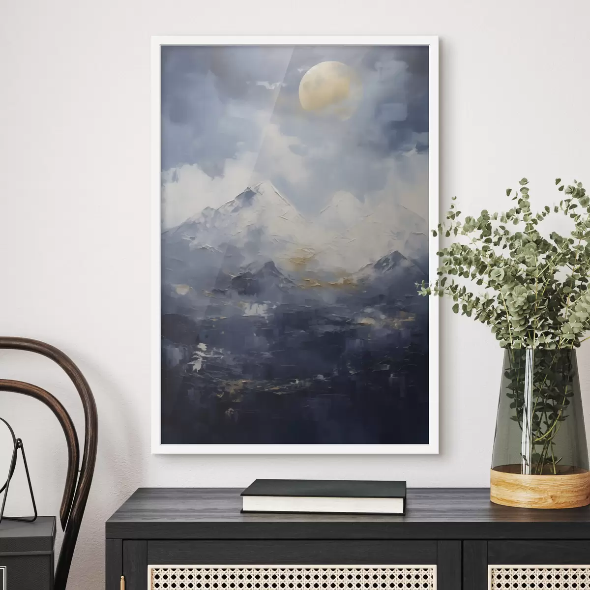 Poster Nächtliche Berglandschaft, Nachbildung eines Gemäldes f51165