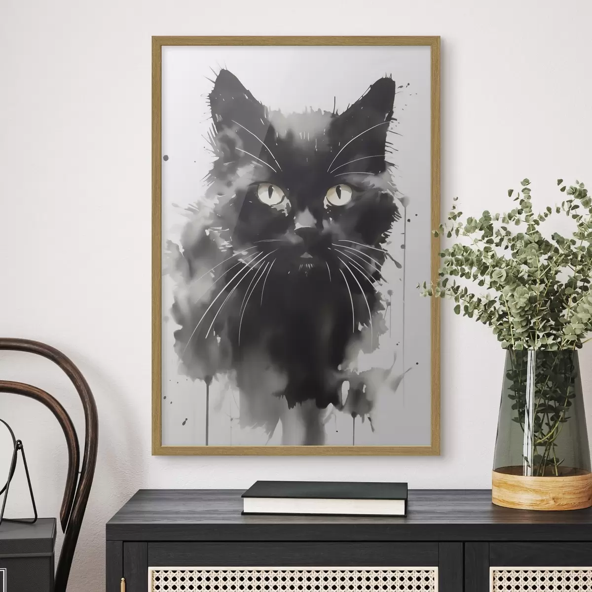 Poster Porträt einer Katze, Nachbildung eines Gemäldes f51169