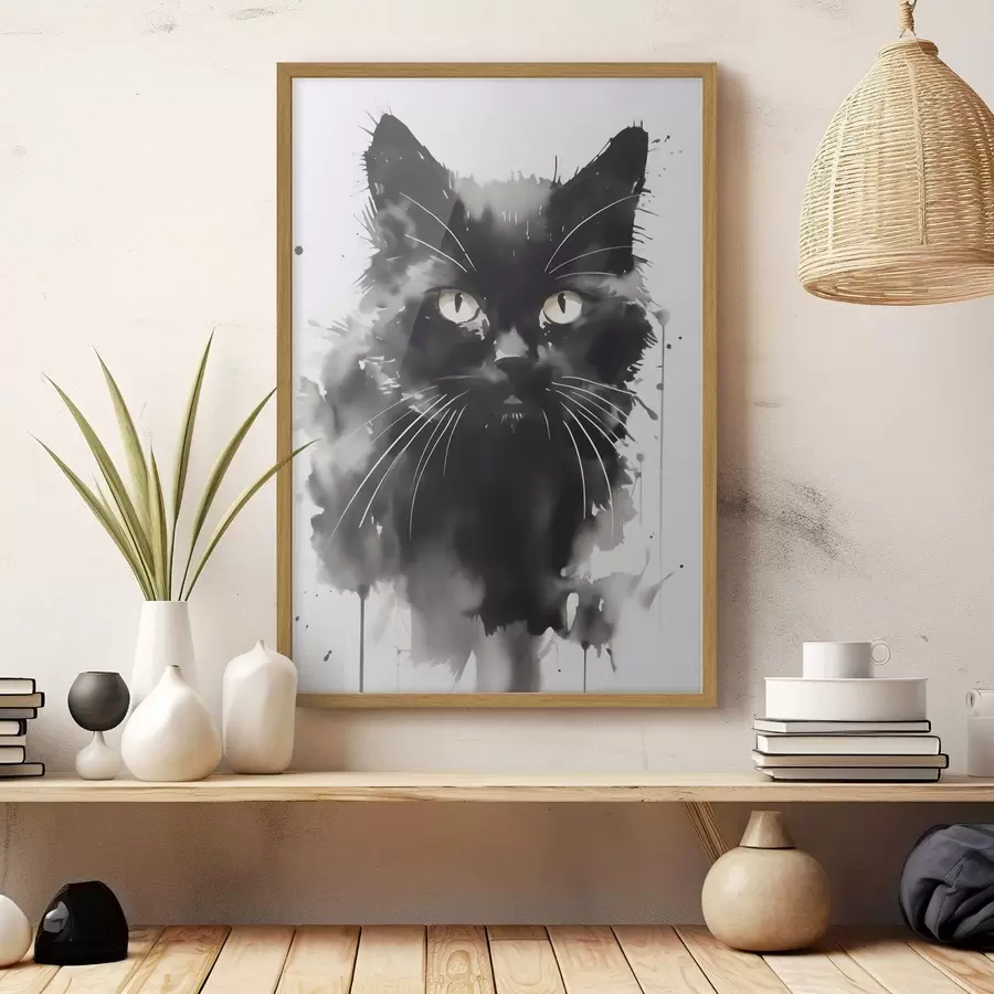 Fototapete Porträt einer Katze, Nachbildung eines Gemäldes f51169