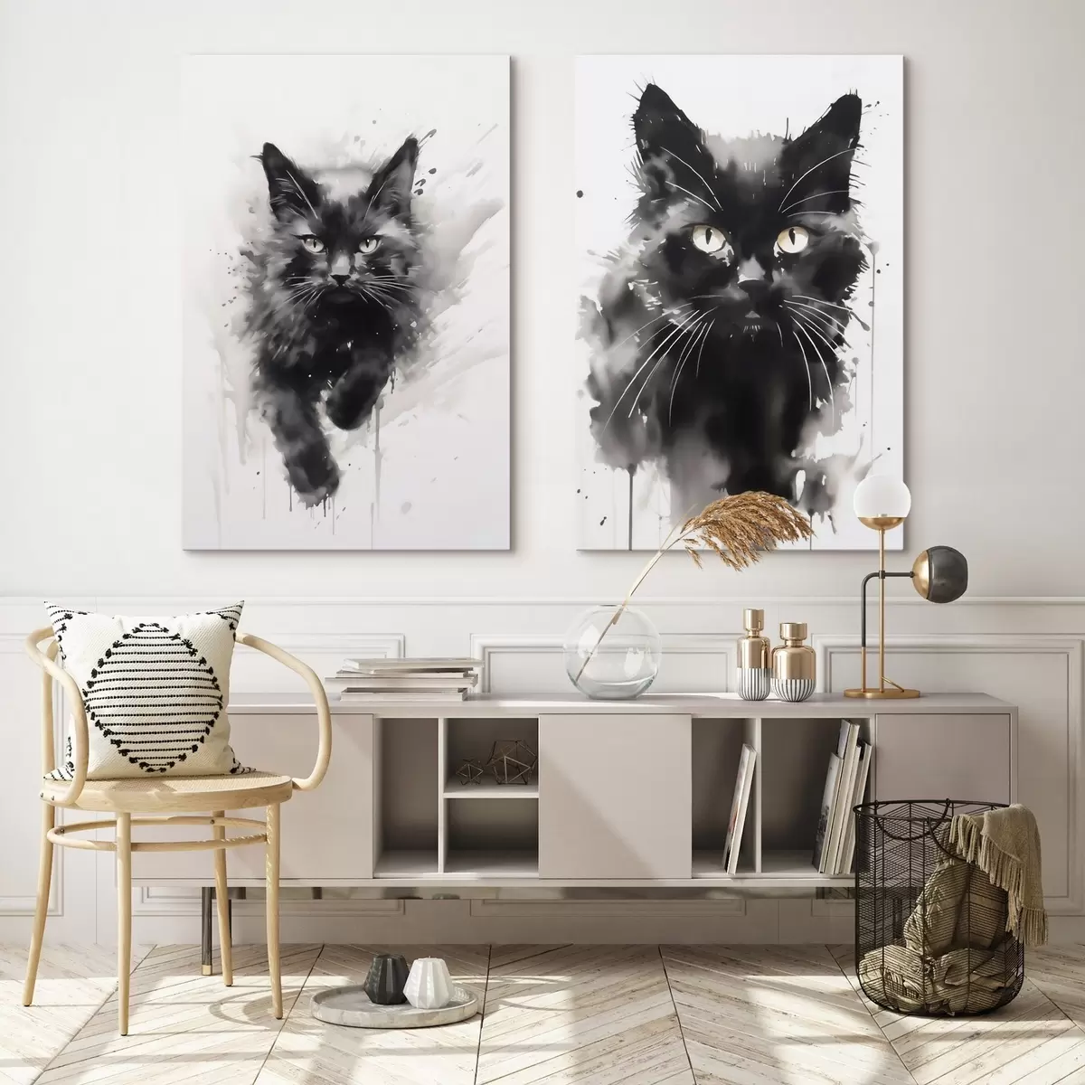 Fototapete Katze, Nachbildung eines Gemäldes m31110