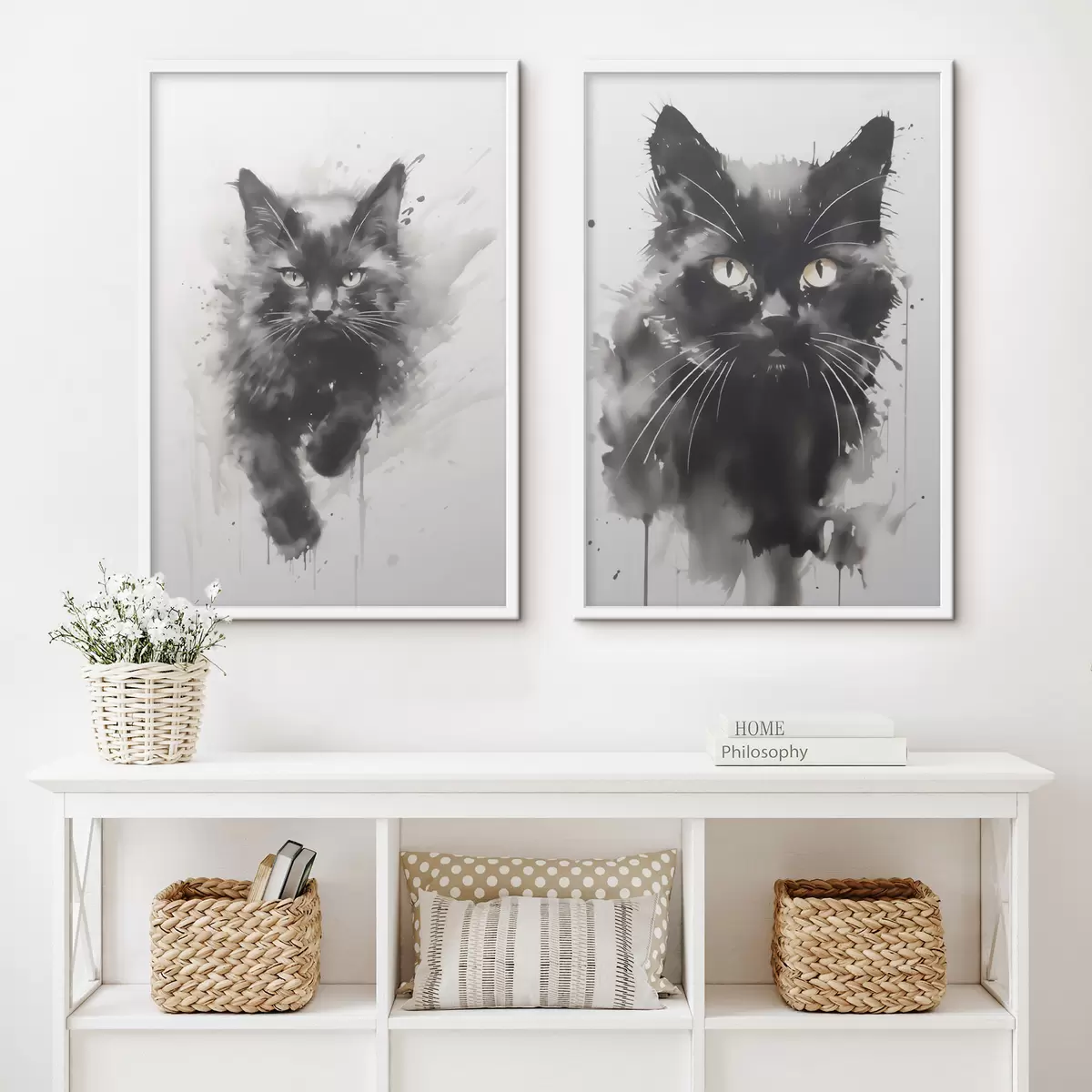 Poster Katze, Nachbildung eines Gemäldes d31110
