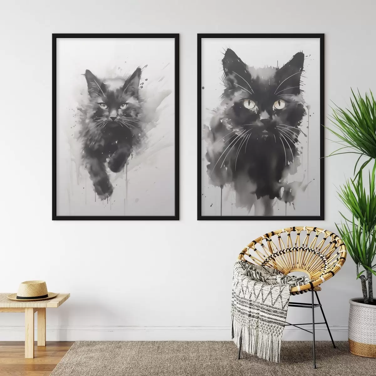 Poster Katze, Nachbildung eines Gemäldes d31110