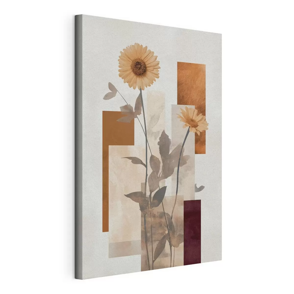 Fototapete Blumen und geometrische Formen s51179