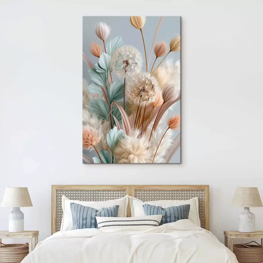 Fototapete Zarte Löwenzahnblüten und Wildblumen s51182