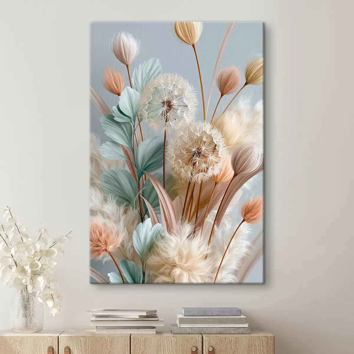 Fototapete Zarte Löwenzahnblüten und Wildblumen s51182
