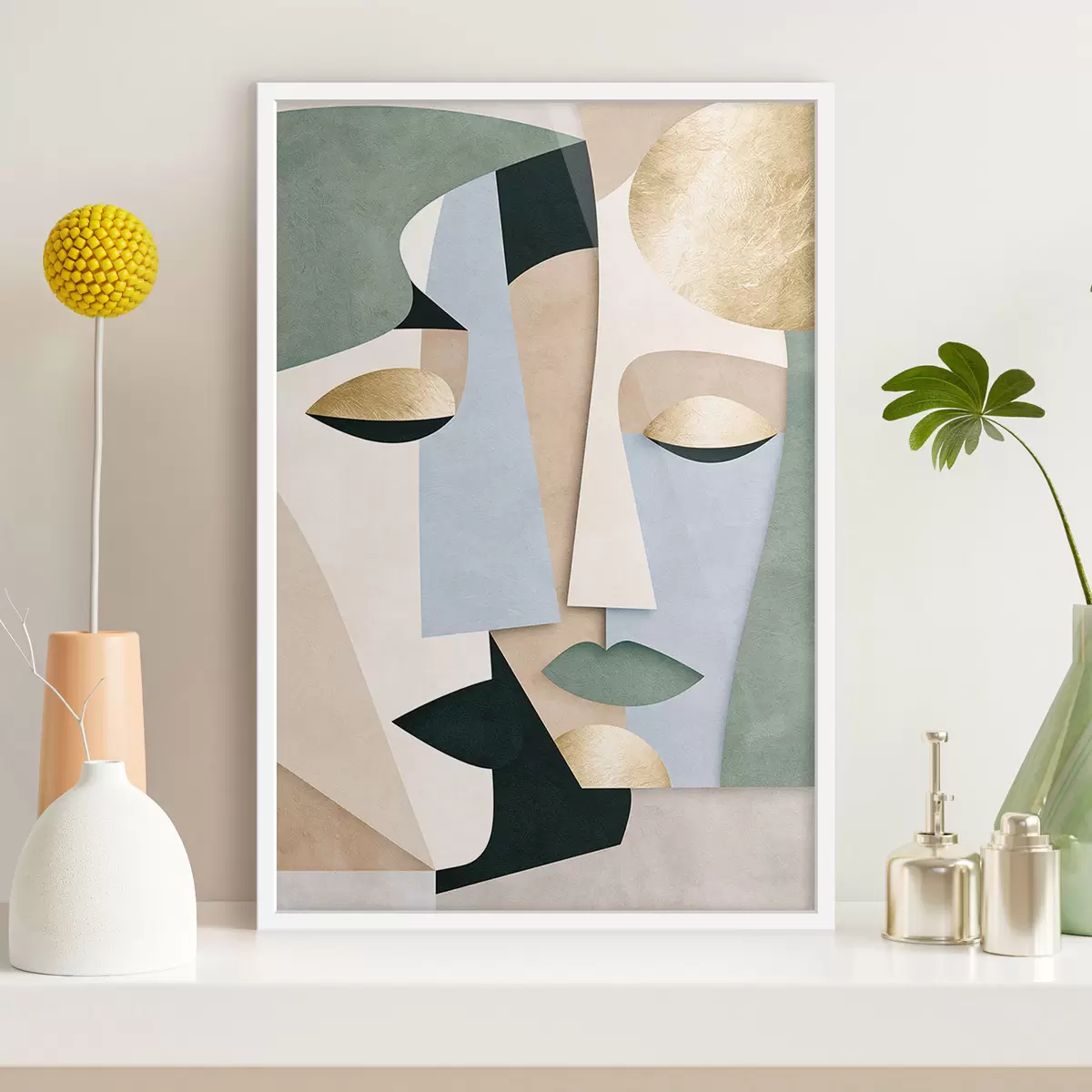 Poster Abstrakte geometrische Gesichter f51178