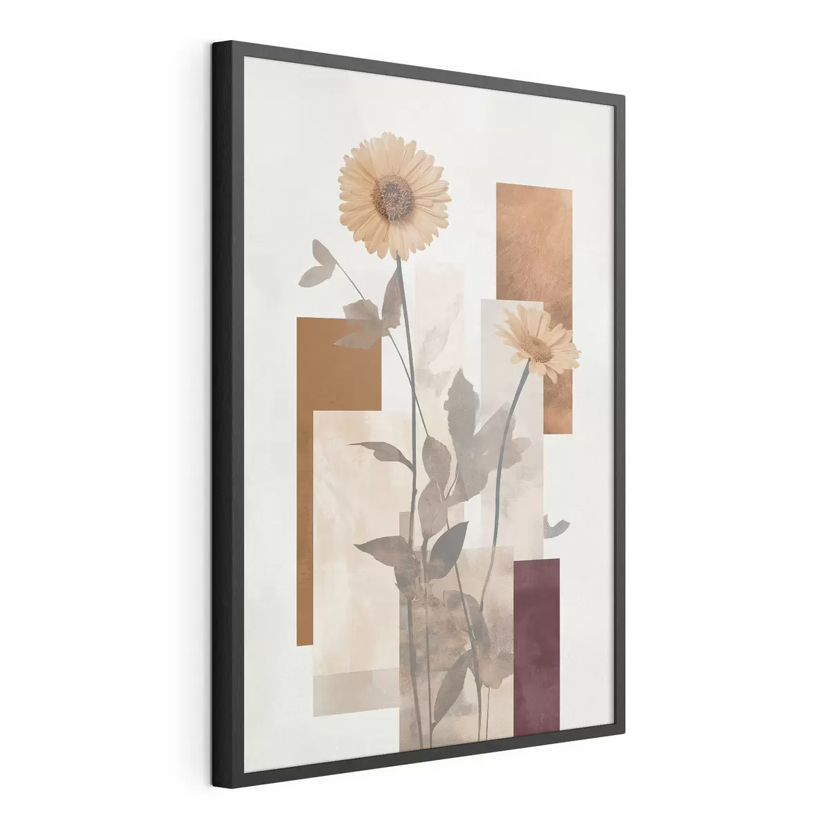 Poster Blumen und geometrische Formen f51179