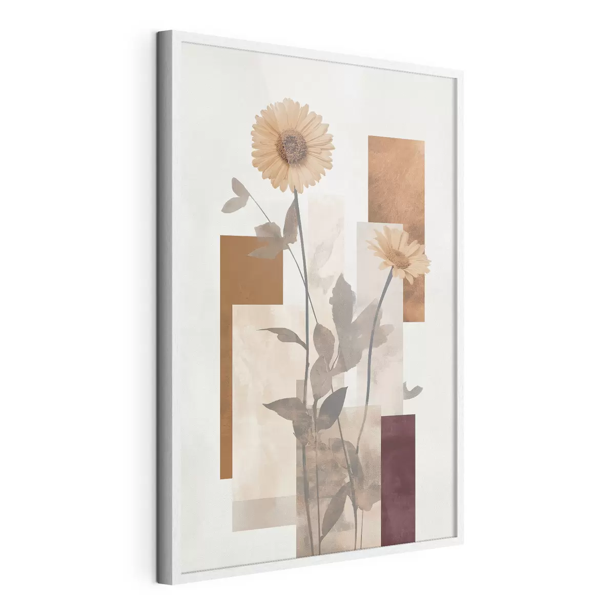 Poster Blumen und geometrische Formen f51179