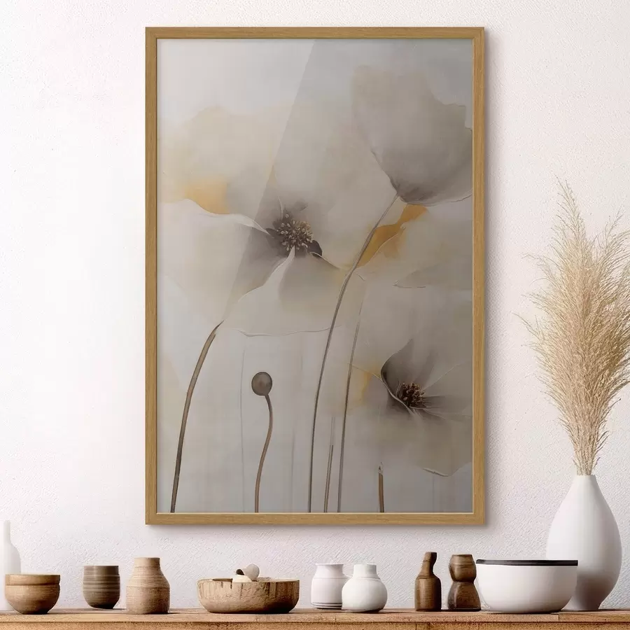 Fototapete Zarte Mohnblumen an schlanken Stielen f51089