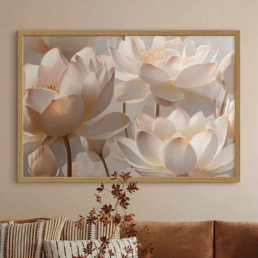 Fototapete Zarte Seerosen und Lotusblumen f51092