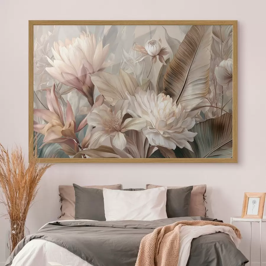 Fototapete Exotischer Blumenstrauß in Pastelltönen f51095