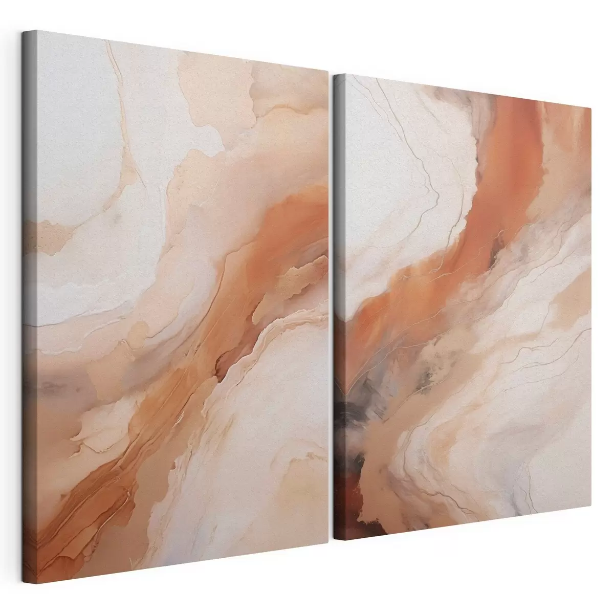 Fototapete Flüssige Kunstschichten in Beige und Terrakotta m31089