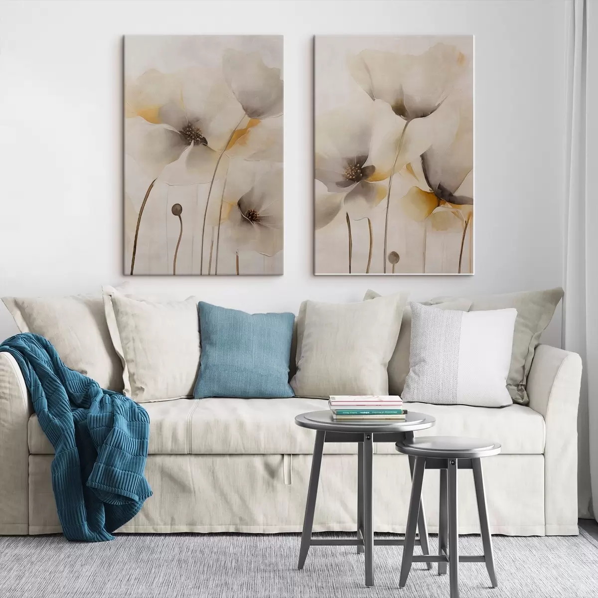 Fototapete Luftige Mohnblumen in Pastelltönen m31090