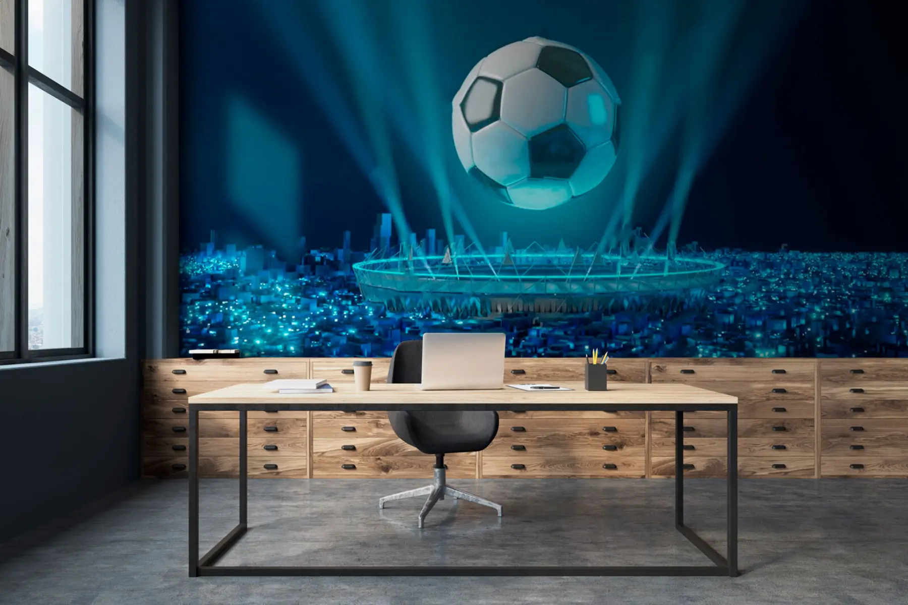 Fototapete Ball vor dem Hintergrund des Stadions u72793