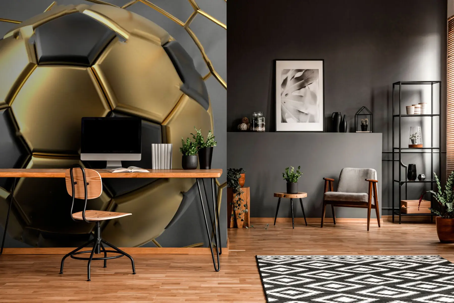 Fototapete Ein Fußball im Tor u73011