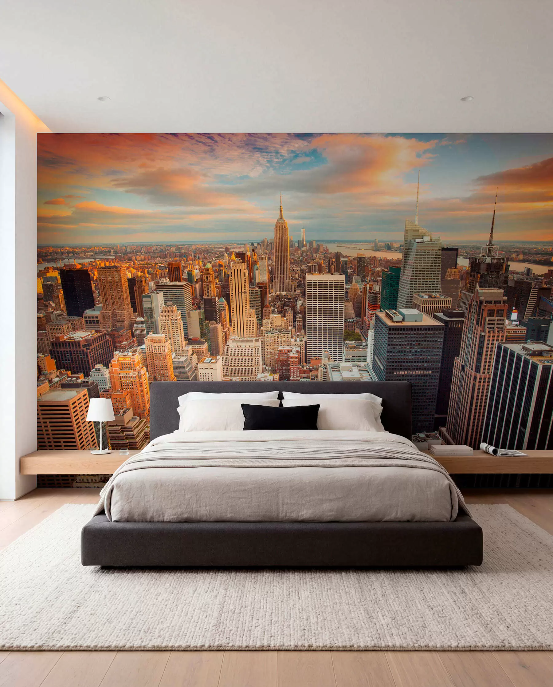 Fototapete Luftblick zum sonnenuntergang von New York u80529