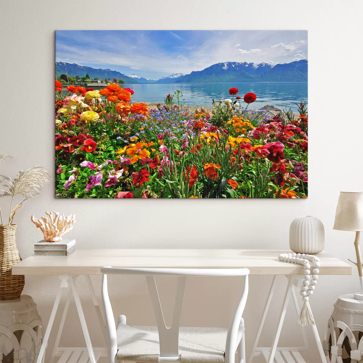 Fototapete Wasser, Himmel und Blume s00006